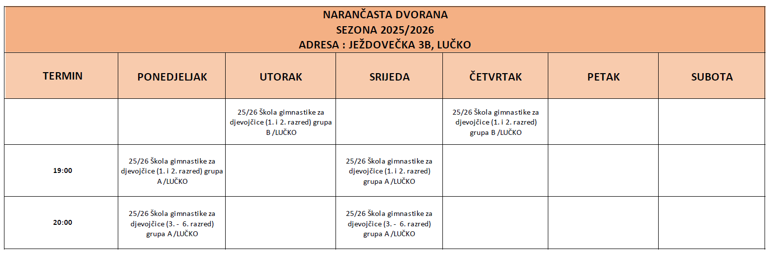 Škola gimnastike za djevojčice Narančasta25